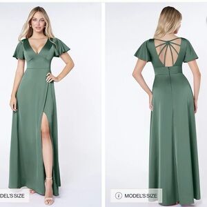 Azazie Sage Green Gown